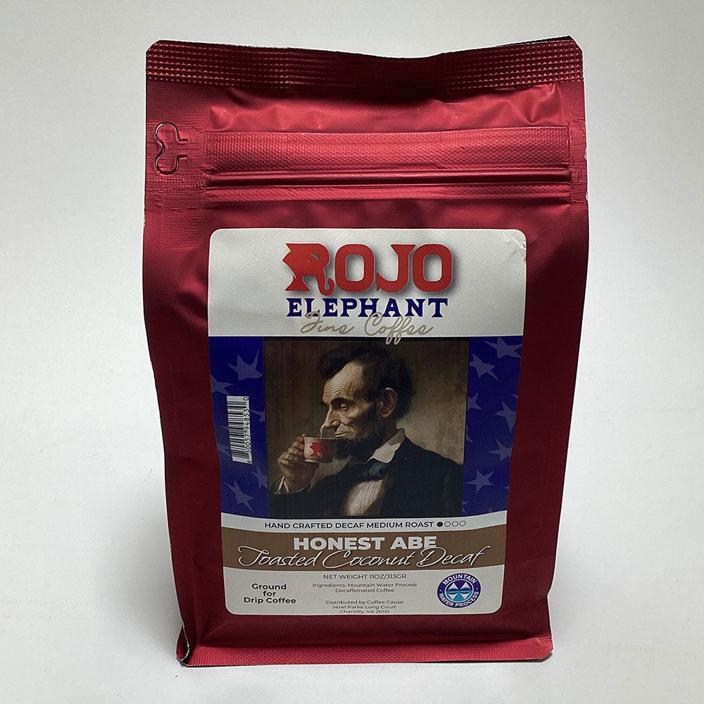 Honest Abe Decaf Toasted Coconut – Rojo Elephant Fine Coffee